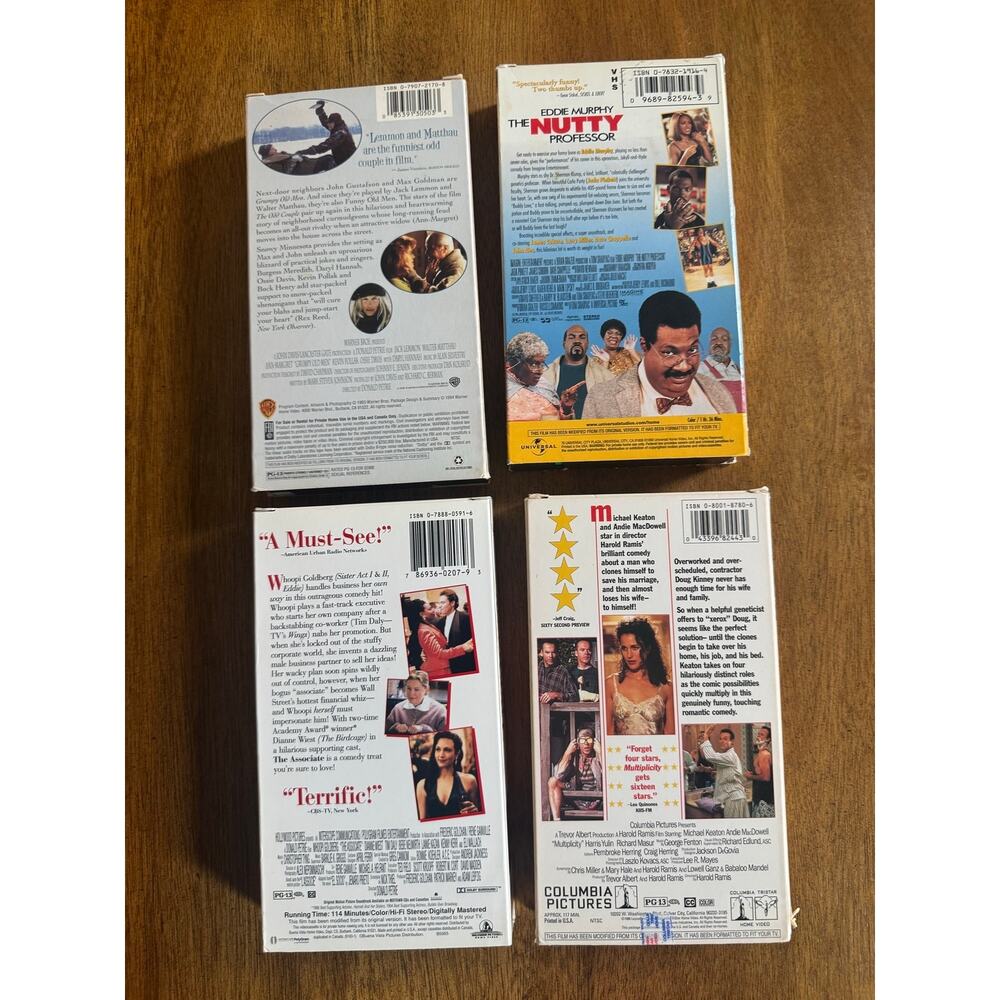 Lot of 4 Comedy VHS Nutty Professor Grumpy Old Men Multiplicity - Picture 2 of 6